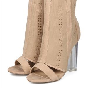 BLACK. Clear healed booties. Worn Once